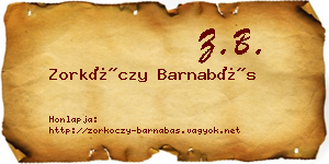 Zorkóczy Barnabás névjegykártya