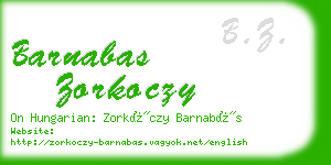 barnabas zorkoczy business card